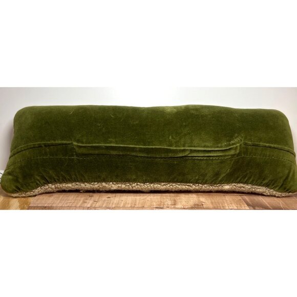 Chandler 4 Corner Wool Hooked Lumbar Pillow With Evergreen Tree Design Handmade - Picture 4 of 7